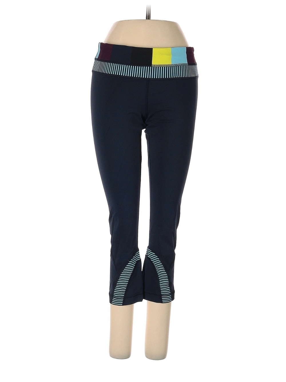 lululemon athletica Navy Capri Leggings with Colorblock Waist